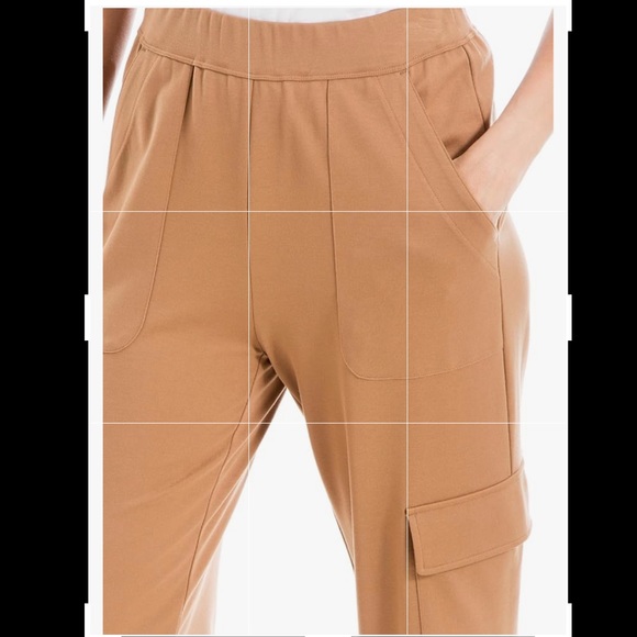NWOT Max Studio women’s mid rise ponte cargo jogger pants, size XL - Picture 3 of 8